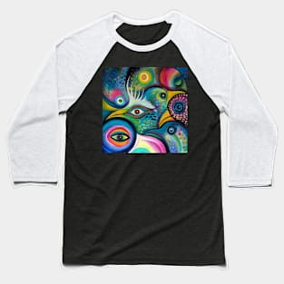 Birds Abstract Baseball T-Shirt